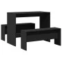 3-piece dining table and bench set, engineered wood, black by , Furniture sets for kitchens and dining rooms - Ref: Foro24-85...