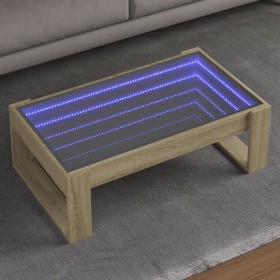 Coffee table with Infinity LED Sonoma oak 90x53x30 cm by , Coffee table - Ref: Foro24-847639, Price: 99,95 €, Discount: %
