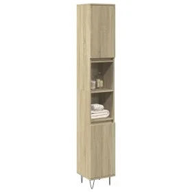 Badezimmerschrank aus Eichenholz-Sonoma-Sperrholz 30x30x190 cm. von , Badezimmermöbel - Ref: Foro24-849668, Preis: 81,42 €, R...