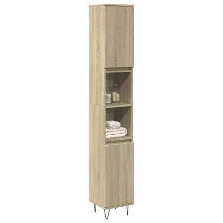 Bathroom cabinet in oak Sonoma plywood, 30x30x190 cm. by , Bathroom furniture - Ref: Foro24-849668, Price: 81,54 €, Discount: %