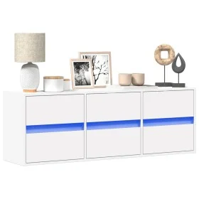 Wand-TV-Möbel mit LED-Lichtern, weiß, 130x31x45 cm. von , TV-Möbel - Ref: Foro24-852299, Preis: 95,53 €, Rabatt: %