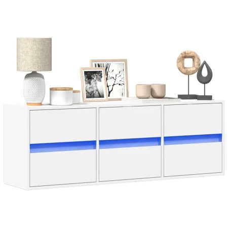 Wand-TV-Möbel mit LED-Lichtern, weiß, 130x31x45 cm. von , TV-Möbel - Ref: Foro24-852299, Preis: 95,53 €, Rabatt: %