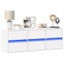 Mueble de TV de pared con luces LED blanco 130x31x45 cm de , Muebles TV - Ref: Foro24-852299, Precio: 96,65 €, Descuento: %