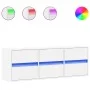 Wall-mounted TV stand with LED lights white 130x31x45 cm by , TV Furniture - Ref: Foro24-852299, Price: 95,53 €, Discount: %