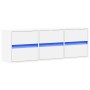 Mueble de TV de pared con luces LED blanco 130x31x45 cm de , Muebles TV - Ref: Foro24-852299, Precio: 96,65 €, Descuento: %