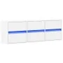 Wall-mounted TV stand with LED lights white 130x31x45 cm by , TV Furniture - Ref: Foro24-852299, Price: 95,53 €, Discount: %