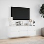Wand-TV-Möbel mit LED-Lichtern, weiß, 130x31x45 cm. von , TV-Möbel - Ref: Foro24-852299, Preis: 96,74 €, Rabatt: %