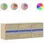 Wand-TV-Möbel mit LED-Lichtern in Sonoma-Eiche 130x31x45 cm von , TV-Möbel - Ref: Foro24-852301, Preis: 91,19 €, Rabatt: %