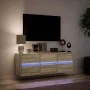 Wand-TV-Möbel mit LED-Lichtern in Sonoma-Eiche 130x31x45 cm von , TV-Möbel - Ref: Foro24-852301, Preis: 91,19 €, Rabatt: %