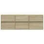 Wall-mounted TV unit with LED lights Sonoma oak 130x31x45 cm by , TV Furniture - Ref: Foro24-852301, Price: 91,19 €, Discount: %