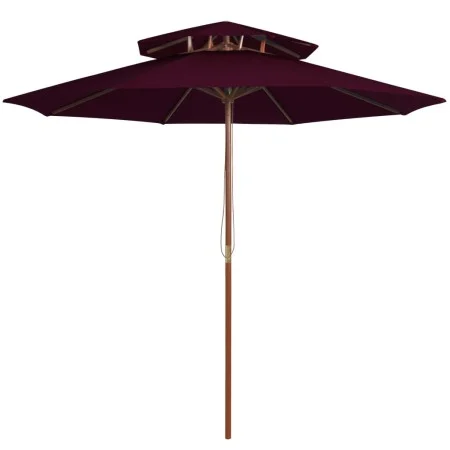 Two-story burgundy wooden pole umbrella 270 cm by vidaXL, Umbrellas - Ref: Foro24-313764, Price: 105,06 €, Discount: %
