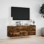 Wand-TV-Möbel mit LED-Lichtern in geräucherter Eiche 130x31x45 cm von , TV-Möbel - Ref: Foro24-852303, Preis: 93,59 €, Rabatt: %