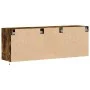 Wall-mounted TV unit with LED lights in smoked oak, 130x31x45 cm. by , TV Furniture - Ref: Foro24-852303, Price: 93,59 €, Dis...