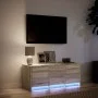 LED TV stand made of Sonoma oak engineered wood, 97x34x40 cm by , TV Furniture - Ref: Foro24-852238, Price: 68,75 €, Discount: %