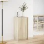 Sideboard with LED lighting, engineered wood in Sonoma oak, 42.5x34x85 cm by , Sideboards - Ref: Foro24-852140, Price: 54,41 ...