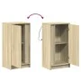Sideboard with LED lighting, engineered wood in Sonoma oak, 42.5x34x85 cm by , Sideboards - Ref: Foro24-852140, Price: 54,41 ...