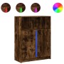 Aparador con LED madera ingeniería roble ahumado 77x34x100 cm de , Aparadores - Ref: Foro24-852149, Precio: 76,25 €