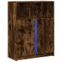Sideboard mit LED-Beleuchtung, Eichenholz in Raucheiche-Optik, 77x34x100 cm. von , Sideboards - Ref: Foro24-852149, Preis: 76...