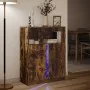 Display cabinet with LED lighting, smoked oak engineered wood, 77x34x100 cm by , Sideboards - Ref: Foro24-852149, Price: 75,4...