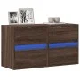 Muebles TV de pared luces LED 2 uds marrón roble 41x31x45 cm de , Muebles TV - Ref: Foro24-852284, Precio: 76,87 €, Descuento: %