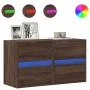Wand-TV-Möbel mit LED-Lichtern, 2 Stück, braune Eiche, 41x31x45 cm. von , TV-Möbel - Ref: Foro24-852284, Preis: 76,87 €, Raba...
