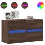 Wand-TV-Möbel mit LED-Lichtern, 2 Stück, braune Eiche, 41x31x45 cm. von , TV-Möbel - Ref: Foro24-852284, Preis: 77,84 €, Raba...