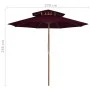 Two-story burgundy wooden pole umbrella 270 cm by vidaXL, Umbrellas - Ref: Foro24-313764, Price: 105,06 €, Discount: %