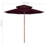 Zweistöckiger burgunderfarbener Stockschirm aus Holz, 270 cm von vidaXL, Sonnenschirme - Ref: Foro24-313764, Preis: 107,46 €,...
