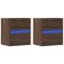 Wall-mounted TV furniture with LED lights, 2 units, brown oak, 41x31x45 cm. by , TV Furniture - Ref: Foro24-852284, Price: 76...