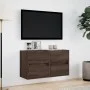 Wand-TV-Möbel mit LED-Lichtern, 2 Stück, braune Eiche, 41x31x45 cm. von , TV-Möbel - Ref: Foro24-852284, Preis: 76,87 €, Raba...