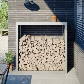 Stainless steel firewood rack 100x40x100 cm by , Firewood bags and holders - Ref: Foro24-850972, Price: 170,69 €, Discount: %