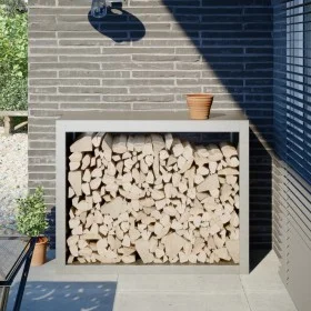 Stainless steel firewood rack 100x40x80 cm by , Firewood bags and holders - Ref: Foro24-850979, Price: 178,72 €, Discount: %