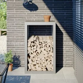 Edelstahl-Holzträger 60x40x100 cm von , Brennholztaschen und -halter - Ref: Foro24-850993, Preis: 170,45 €, Rabatt: %