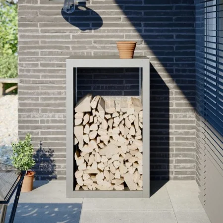 Edelstahl-Holzträger 60x40x100 cm von , Brennholztaschen und -halter - Ref: Foro24-850993, Preis: 170,45 €, Rabatt: %