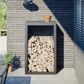 Holzregal aus anthrazitgrauem Stahl 60x40x100 cm von , Brennholztaschen und -halter - Ref: Foro24-850991, Preis: 105,19 €, Ra...