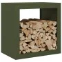 Grüner Stahlholzstapel 60x40x60 cm von , Brennholztaschen und -halter - Ref: Foro24-851006, Preis: 87,89 €, Rabatt: %