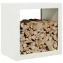 Leñero de acero blanco 60x40x60 cm de , Bolsas y soportes de leña - Ref: Foro24-851004, Precio: 88,56 €, Descuento: %