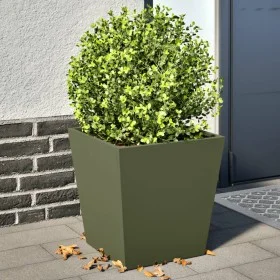 Pflanzkübel 2 Stück aus olivgrünem Stahl, 40x40x40 cm. von , Töpfe und Pflanzgefäße - Ref: Foro24-851059, Preis: 66,70 €, Rab...