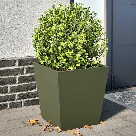 Pflanzkübel 2 Stück aus olivgrünem Stahl, 40x40x40 cm. von , Töpfe und Pflanzgefäße - Ref: Foro24-851059, Preis: 57,75 €, Rab...