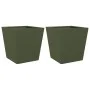 2 olive green steel planters 40x40x40 cm by , Pots and planters - Ref: Foro24-851059, Price: 67,70 €, Discount: %