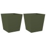 Jardineras 2 unidades acero verde oliva 40x40x40 cm de , Maceteros y jardineras - Ref: Foro24-851059, Precio: 59,63 €, Descue...