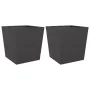 Jardineras 2 uds acero negro 50x50x50 cm de , Maceteros y jardineras - Ref: Foro24-851067, Precio: 93,33 €, Descuento: %