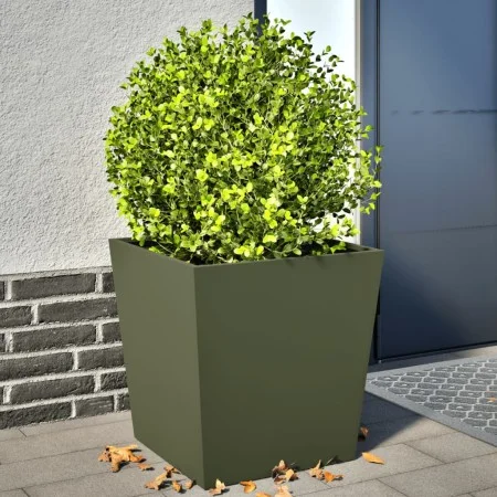 Jardineras 2 uds acero verde oliva 50x50x50 cm de , Maceteros y jardineras - Ref: Foro24-851073, Precio: 90,37 €, Descuento: %