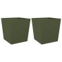 Jardineras 2 uds acero verde oliva 50x50x50 cm de , Maceteros y jardineras - Ref: Foro24-851073, Precio: 78,27 €, Descuento: %