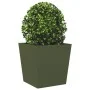 Jardineras 2 uds acero verde oliva 50x50x50 cm de , Maceteros y jardineras - Ref: Foro24-851073, Precio: 90,37 €, Descuento: %