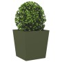 Pflanzkübel 2 Stück aus olivgrünem Stahl, 50x50x50 cm. von , Töpfe und Pflanzgefäße - Ref: Foro24-851073, Preis: 78,35 €, Rab...
