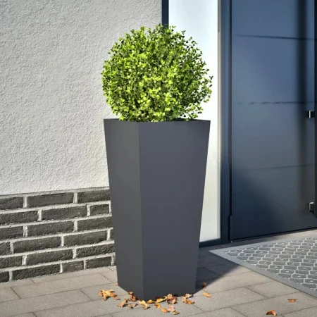 Hexagonal anthracite steel planter 35x35x75 cm by , Pots and planters - Ref: Foro24-851084, Price: 77,90 €, Discount: %