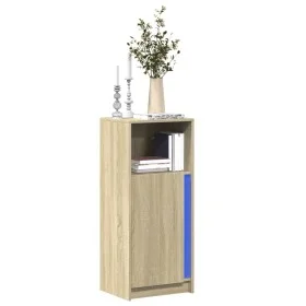 Sideboard with LED lighting, engineered wood in Sonoma oak, 42.5x34x100 cm by , Sideboards - Ref: Foro24-852154, Price: 57,95...