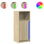 Sideboard with LED lighting, engineered wood in Sonoma oak, 42.5x34x100 cm by , Sideboards - Ref: Foro24-852154, Price: 59,05...