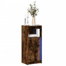 Display cabinet with LED lighting, engineered smoked oak wood, 42.5x34x100 cm by , Sideboards - Ref: Foro24-852156, Price: 62...